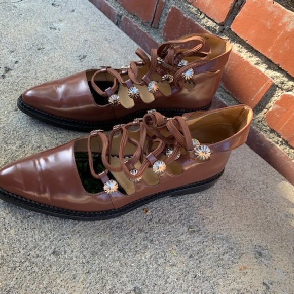 Toga Pulla Gladiator Flat Ankle Boots in Brown - Size 38 - Picture 3 of 6